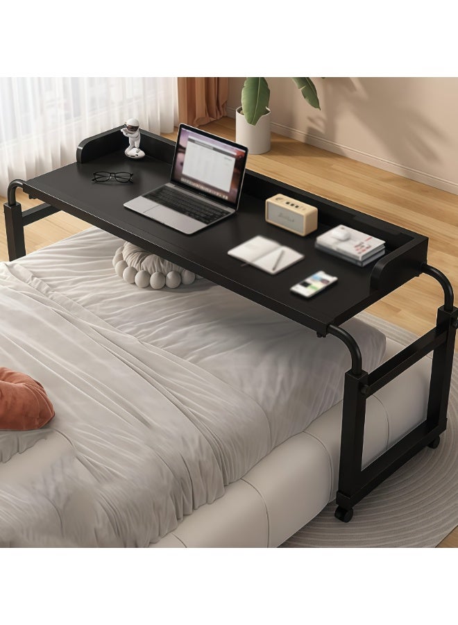 Overbed Table with Wheels, Adjustable Height & Length Laptop Desk for Bed, King & Queen Size Beds Bed Table, Rolling Standing Desk, Over Bed Table for Working Reading Eating (YN119) - Image 1